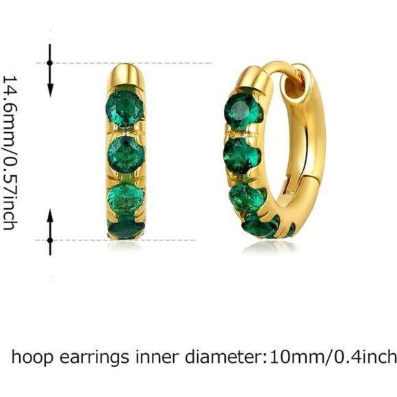 Tiny Pave Huggie Hoop CZ Earrings, Gold Pave Dainty Earrings, Huggie Hoops - Picture 5 of 6